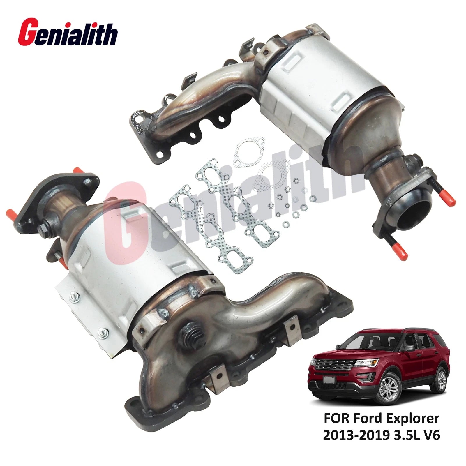 Set of 2 Catalytic Converters for Ford Explorer (2013–2019) 3.5L V6