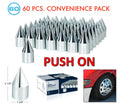 Chrome Spike Lug Nut Covers 33mm Push-On for Set of 60 Compatible with Toyota (2005–2015)
