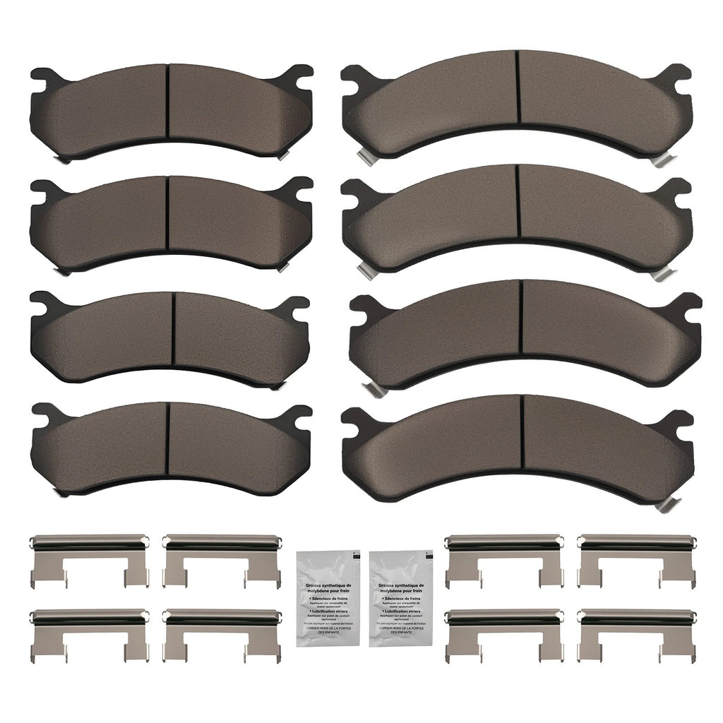 Set of 4 Ceramic Brake Pads for Chevy Silverado 1500 (2004–2005) D785 D784