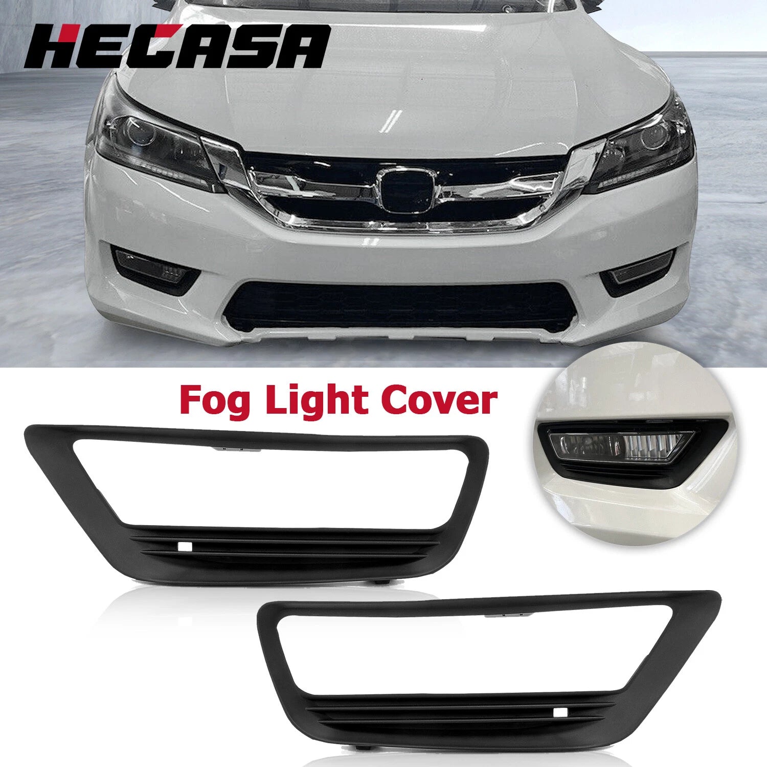 Fog Light Cover Trim Bezel Pair for Honda Accord (2013–2015)