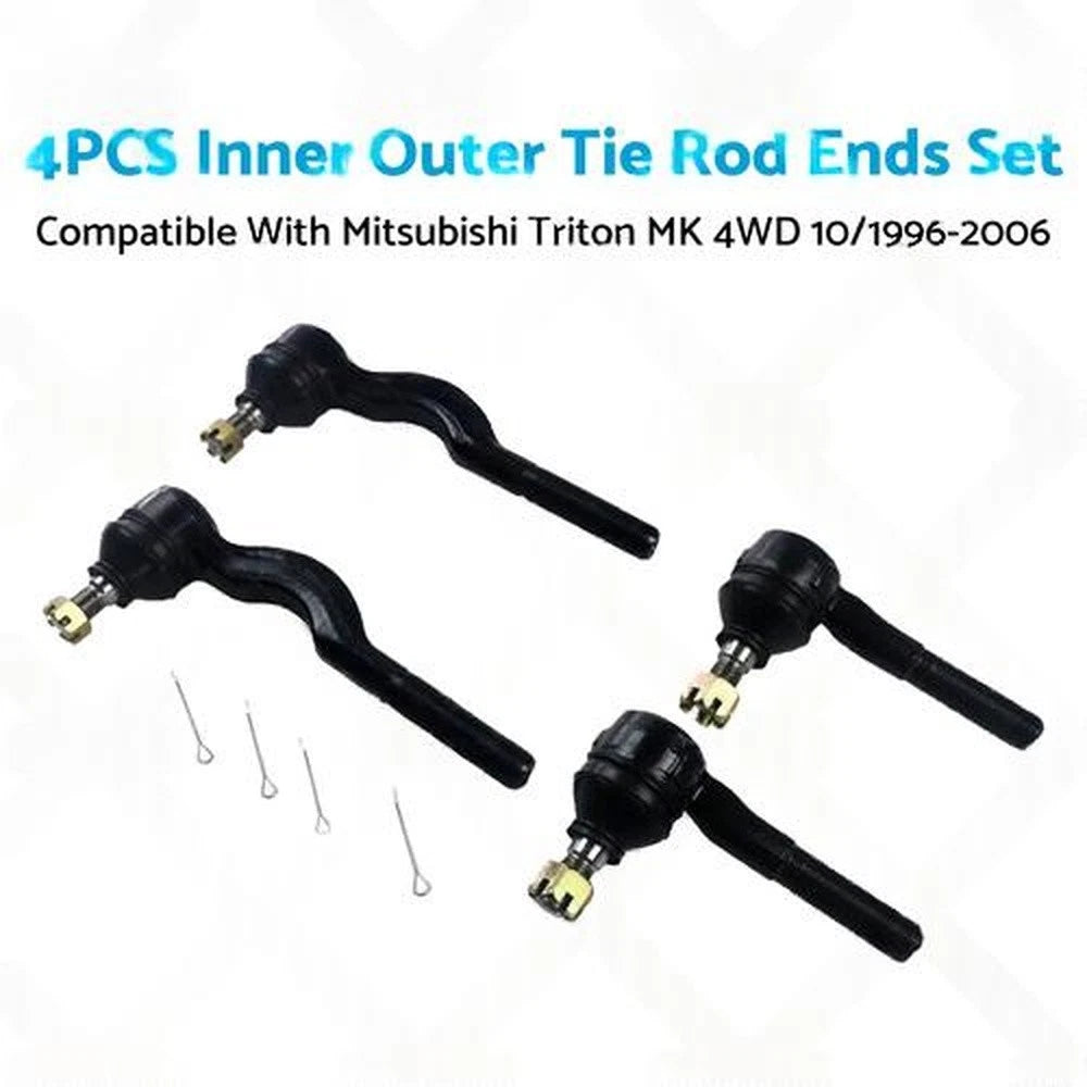 Set of 4 Inner Outer Tie Rod Ends for Mitsubishi Triton MK (1996–2006)