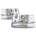 LED DRL Headlight for Ford F150/F250/F350 (1992–1996) Chrome Housing Clear Corner