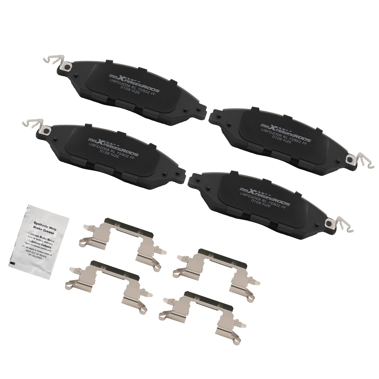 Set of 4 Front Brake Pads Kit for Nissan Pathfinder (2013–2020), Murano (2015–2024) D1649