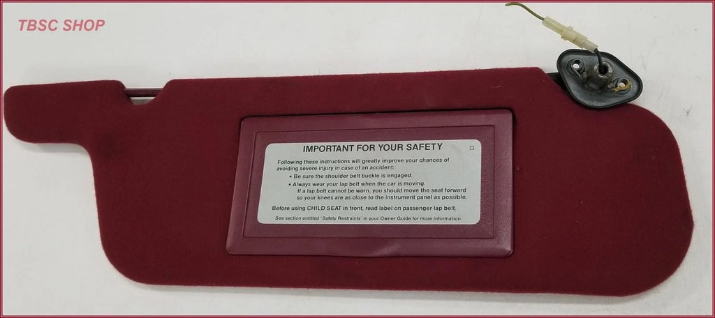 Sun Visor Set for Thunderbird Cougar (1989–1993) Red Lighted