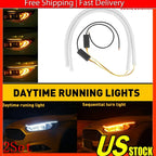 Set of 2 LED Switchback DRL Tube Light Strip for Universal Fit