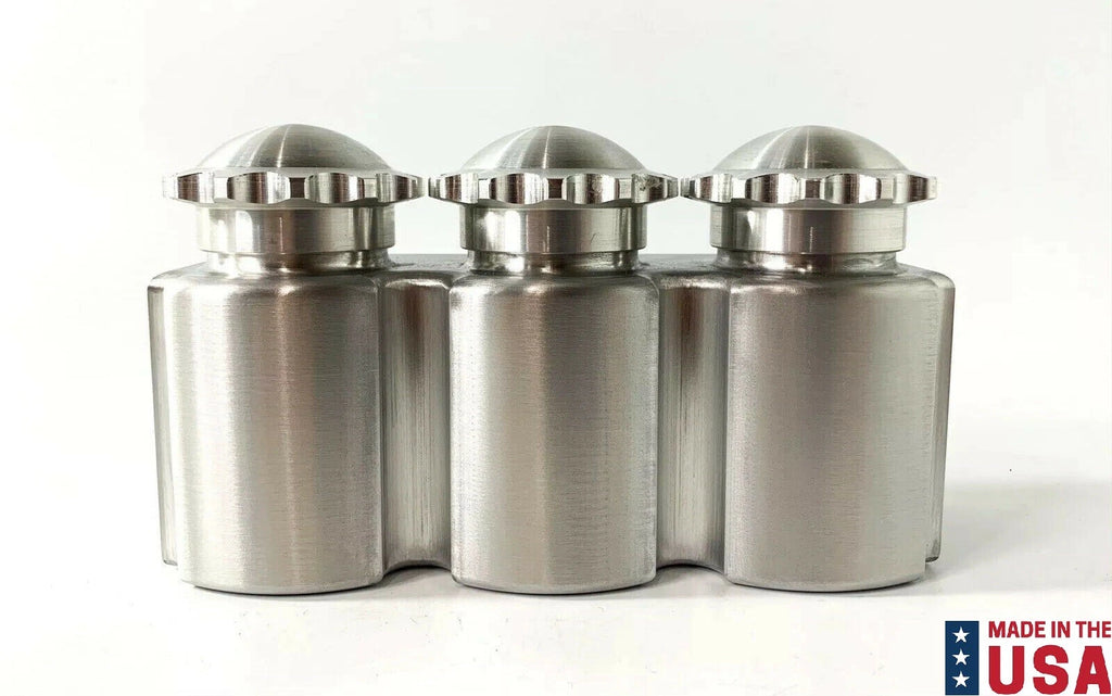 Brake Fluid Reservoir Triple Remote for Custom Hot Rod Satin Finish (Universal)