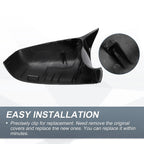 Set of 2 Rearview Mirror Cover Caps Gloss Black for BMW 5 Series (E61 E63 F10 F11)