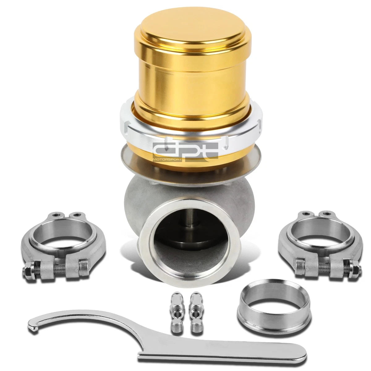 Universal 40mm Turbo V-Band Wastegate Bypass Exhaust + Spring Gold