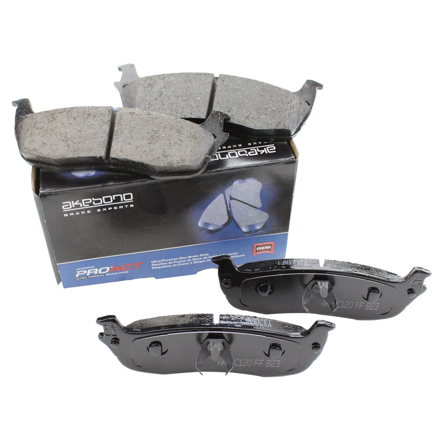 Set of 4 Akebono ProACT Rear Ceramic Disc Brake Pads for Expedition Navigator Town Car (1997–2002)