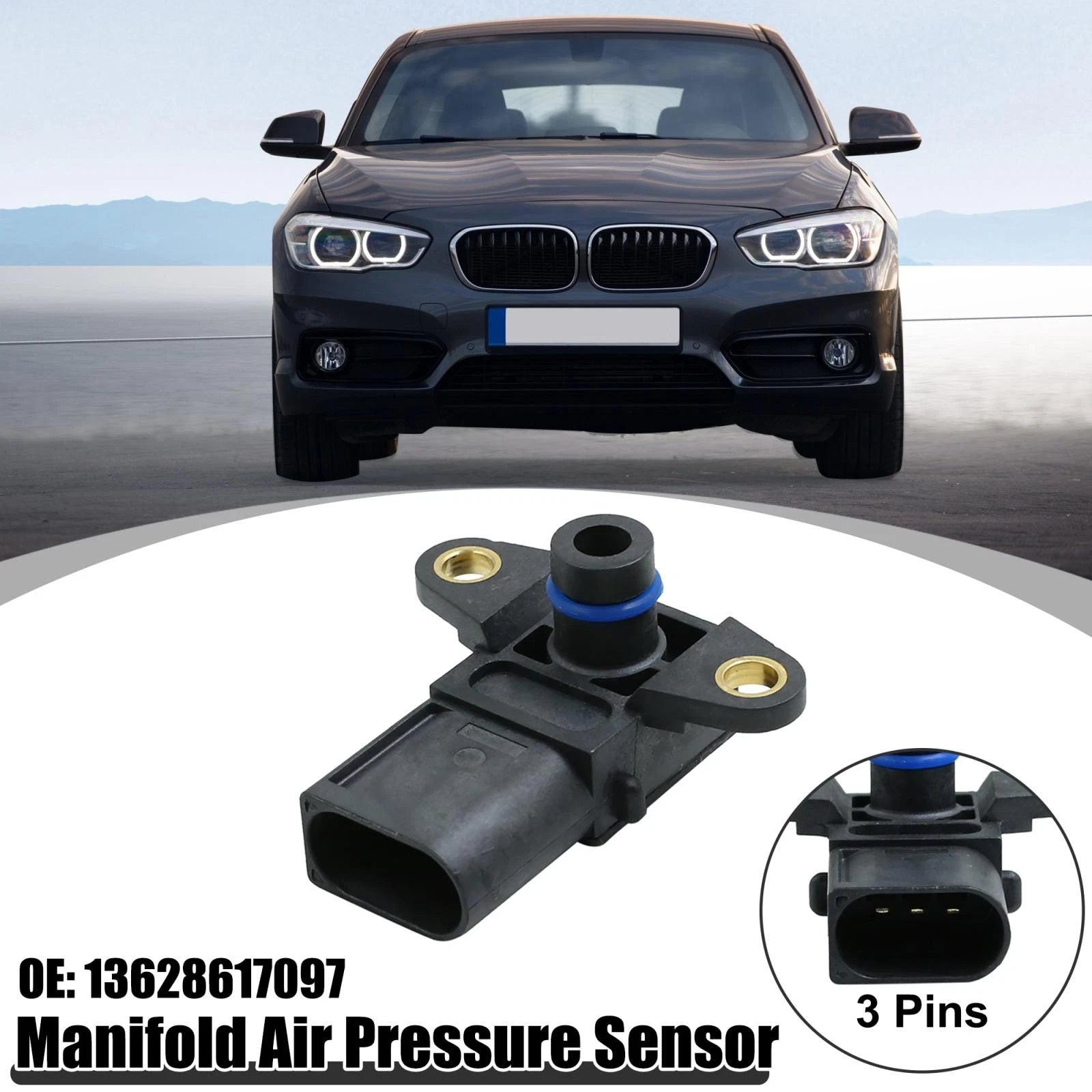 MAP Manifold Air Pressure Sensor 13628617097 for BMW 128i 325i 328i M5 M6 X3 X4 (2007–2013)