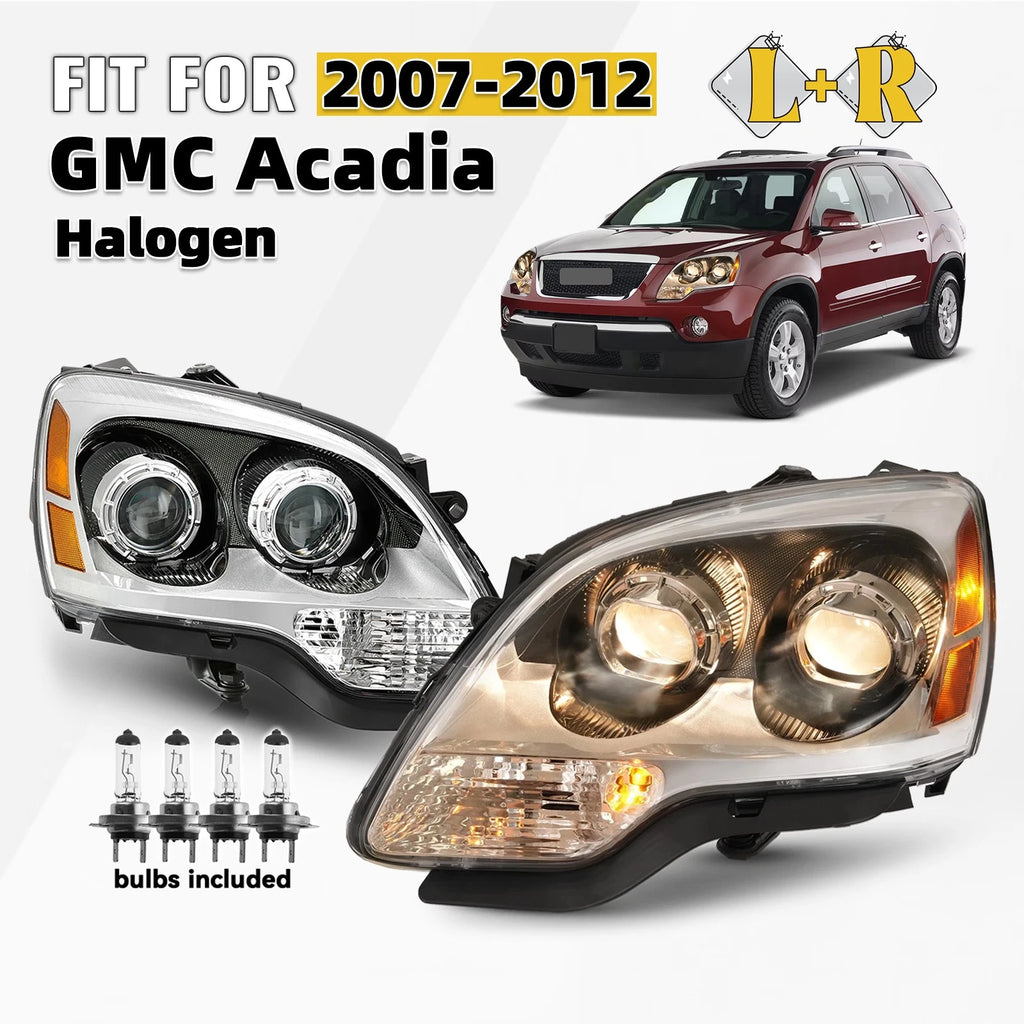 Projector Halogen Headlights for GMC Acadia (2007–2012) - Pair
