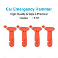 4x Emergency Safety Hammer Window Breaker Tool for All Vehicles