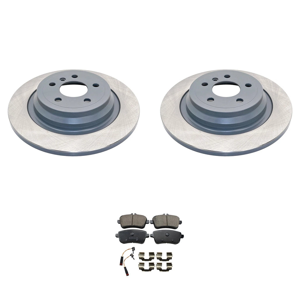 DuraGo Rear Rotors & Akebono EURO Ceramic Brake Pads Kit for Mercedes W166 (2016–2019)