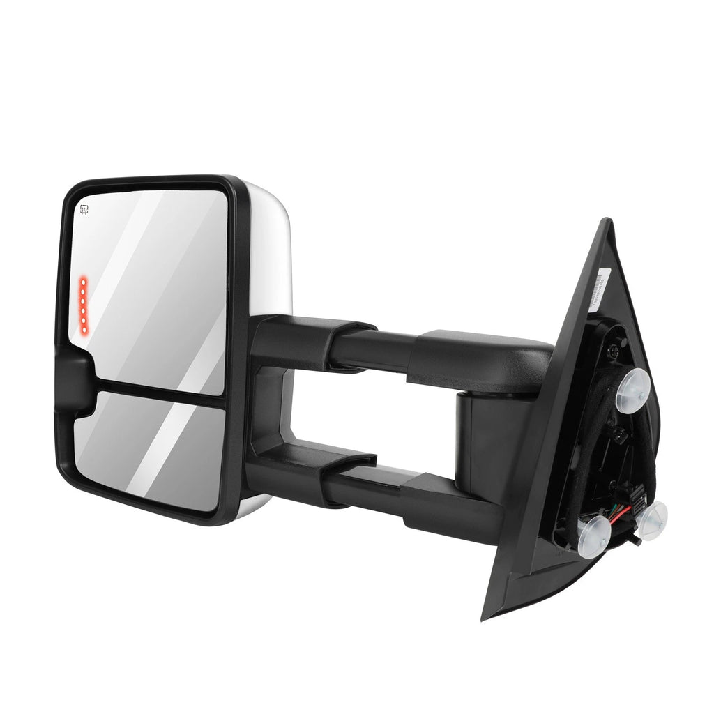 Pair of Heated Chrome Tow Mirrors for Chevy GMC (2007-2014)