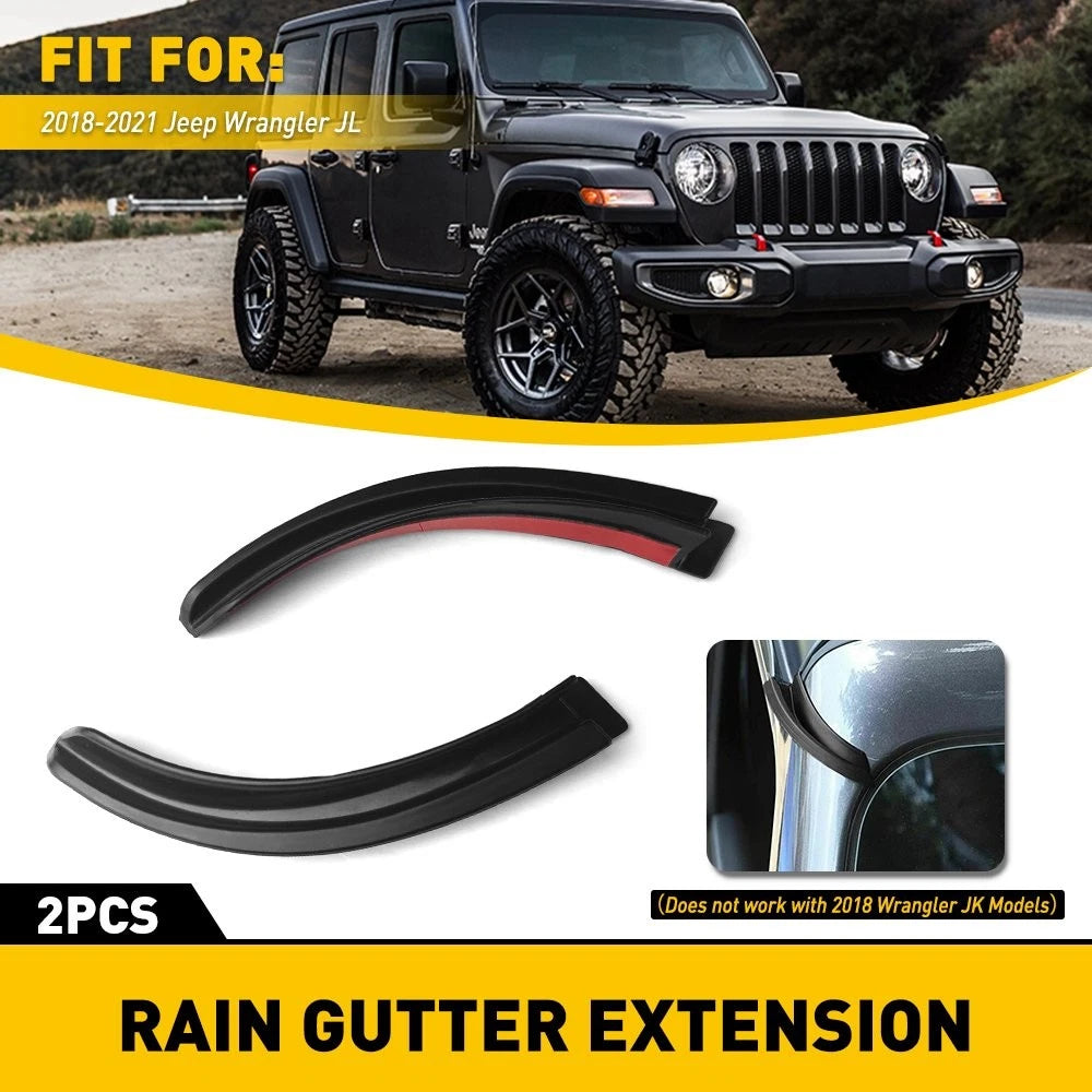 Water Rain Gutter Extension for Jeep Wrangler JL (2018–2021)
