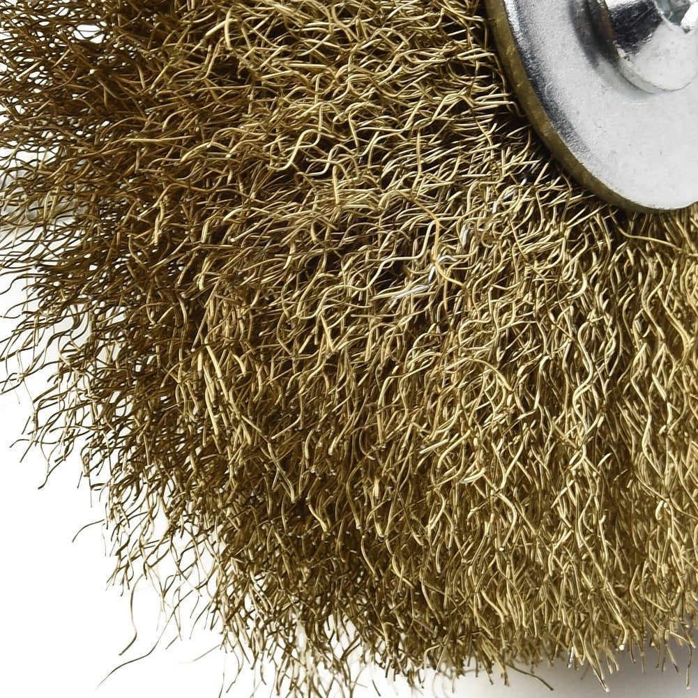 Wire Wheel Brush for Mini Drill Rotary Tools (Copper Plated Steel)