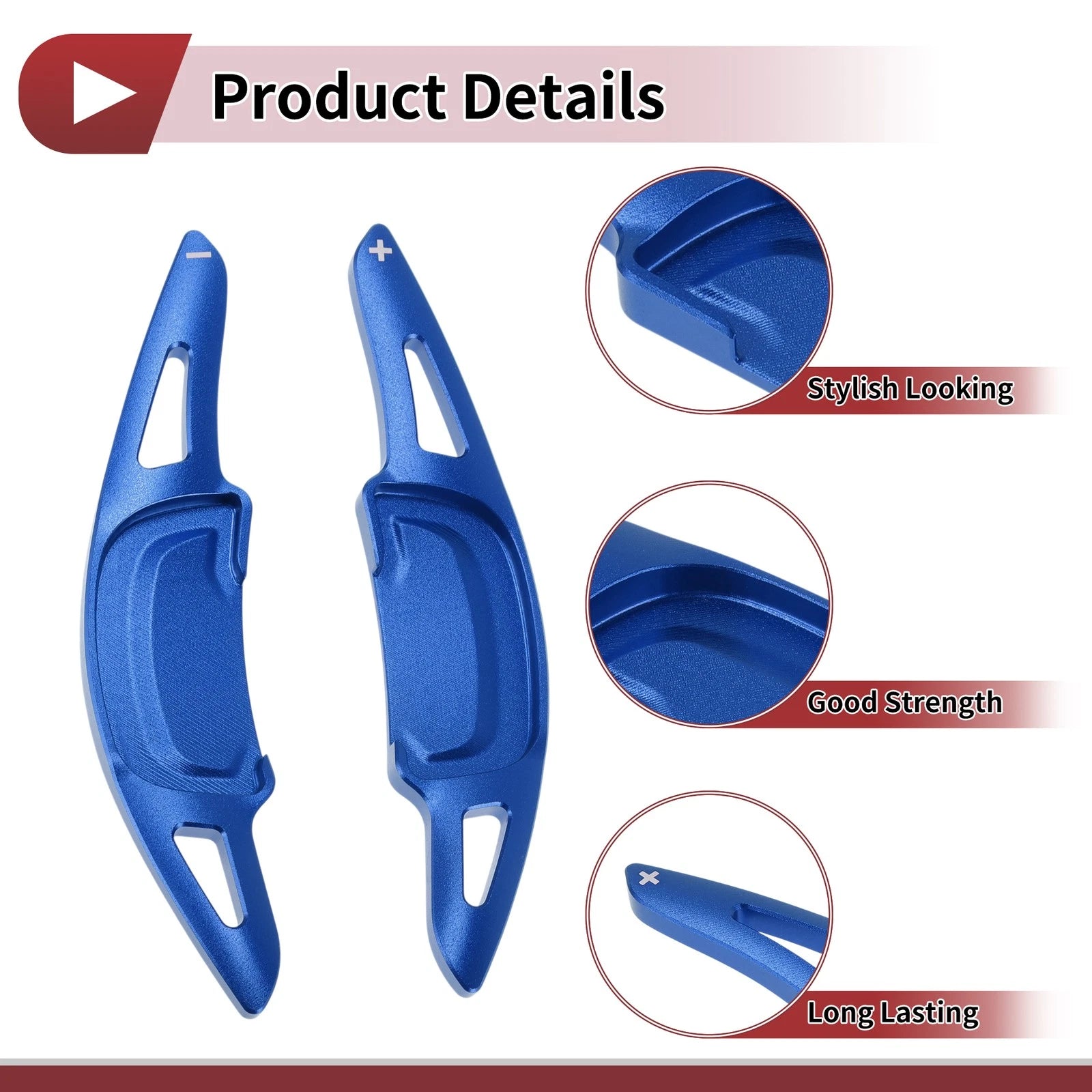 Set of 2 Blue Red Aluminum Alloy Steering Wheel Paddles for Mazda Axela (2020–2021)