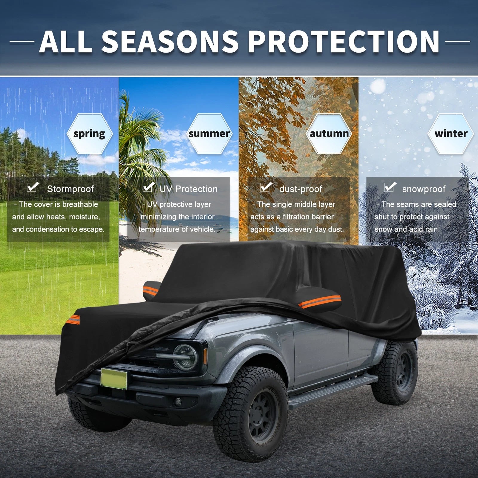 Waterproof 210D-PU Car Cover for Ford Bronco Sport (2021–2023)