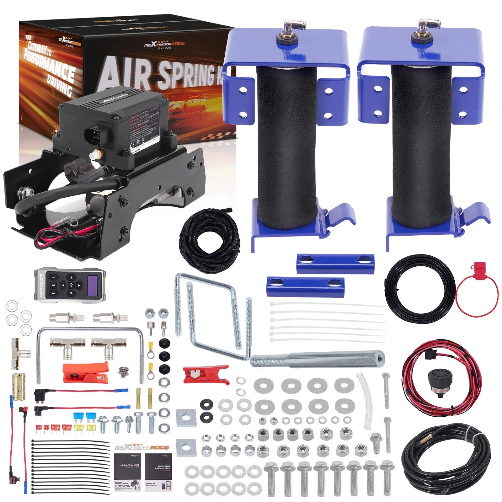 Wireless Air Compressor Kit + Air Spring Kit for Chevrolet C1500 (1988–1998)