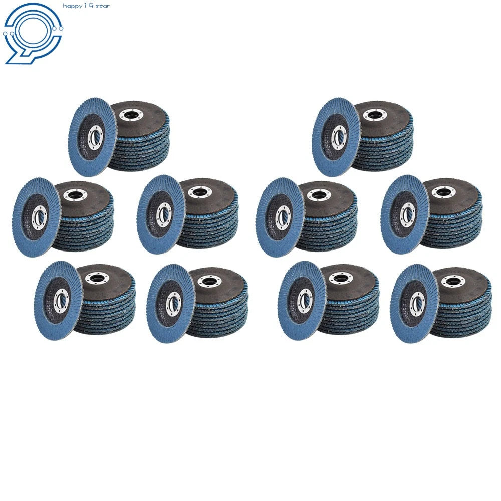 100 Pack 4-1/2" × 7/8" 60 Grit T29 Zirconia Flap Disc Sanding Grinding