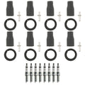 Set of 8 NGK Iridium IX Spark Plugs & Coil Boots for Equus Genesis V8 (2010–2016)