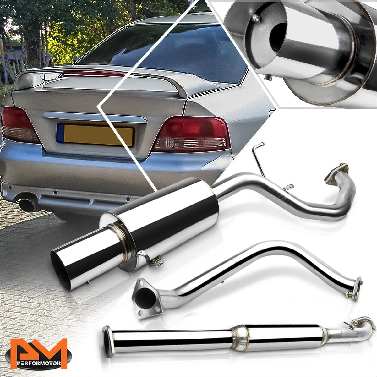 4" Tip Catback Exhaust System for Mitsubishi Galant 2.4L (1999–2003)
