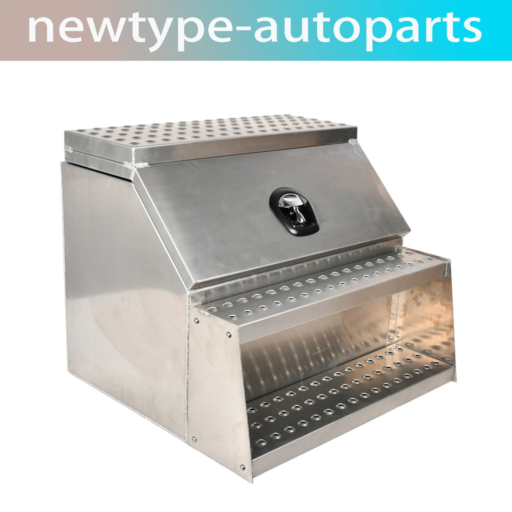 Aluminum Tool Box with Saddle Step for Semi Truck (28"x25"x30")