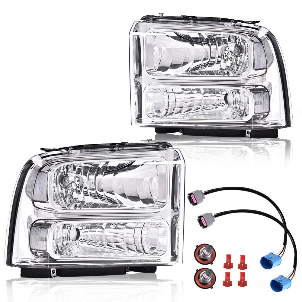 Chrome Headlights Conversion Kit for Ford Super Duty Excursion (1999–2004)