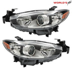 Set of 2 Projector Headlights for Mazda 6 (2014–2017) Black Housing