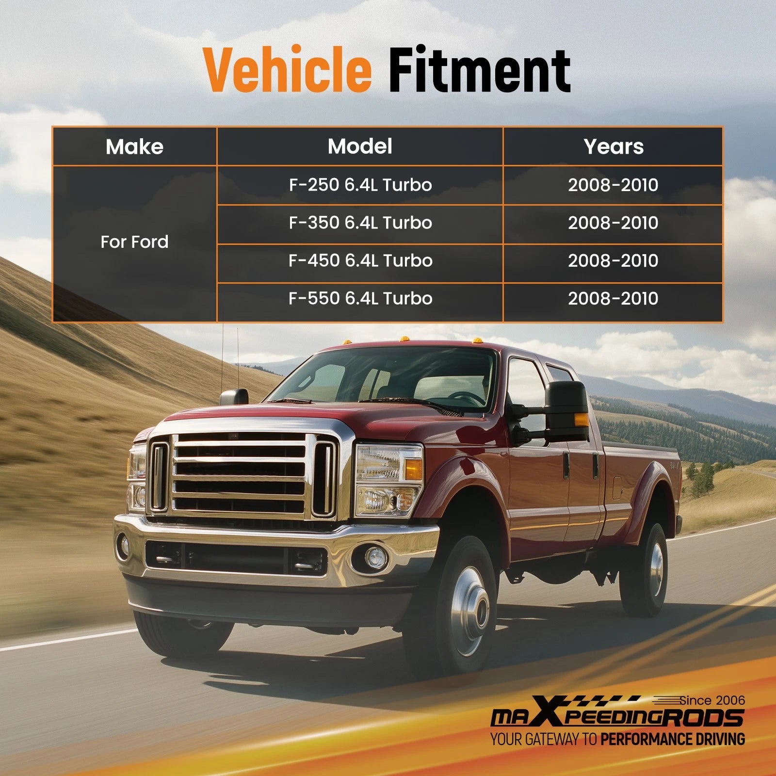 4" Exhaust Pipe Kit for Ford F250 6.4L Turbo (2008–2010)