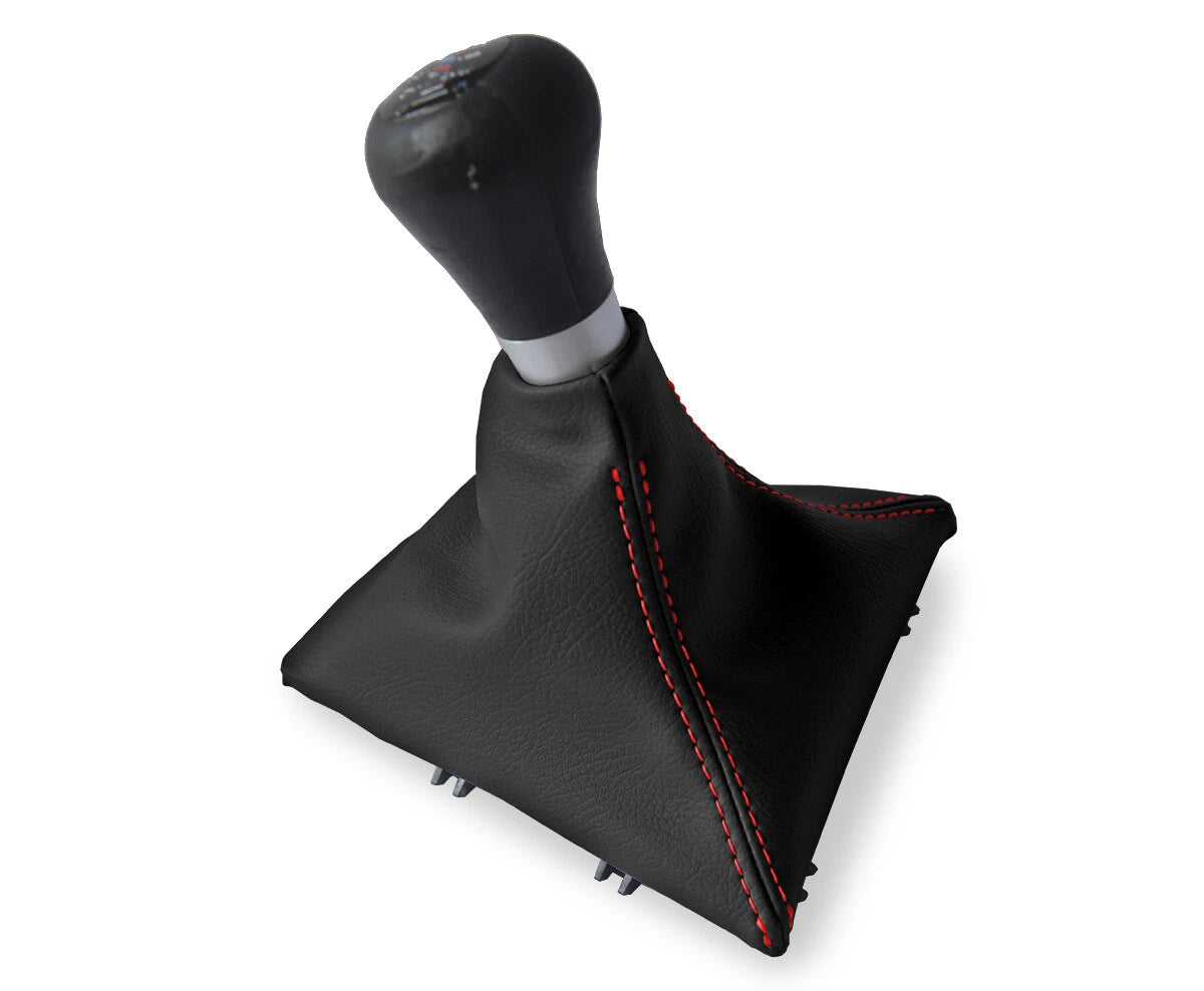 Leather Manual Shift Boot Cover for BMW F30 F31 F32 F33 (2014–2019) Red Stitch