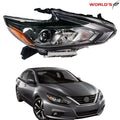 Headlight Assembly for Nissan Altima (2016–2018) Halogen Black Right Side