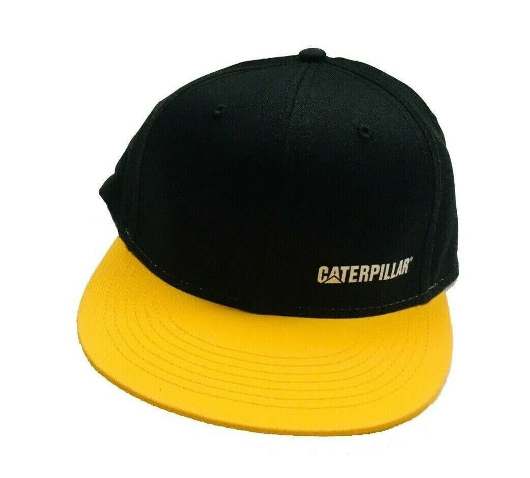 Caterpillar Black & Yellow Flat Duck Bill Snapback Cap