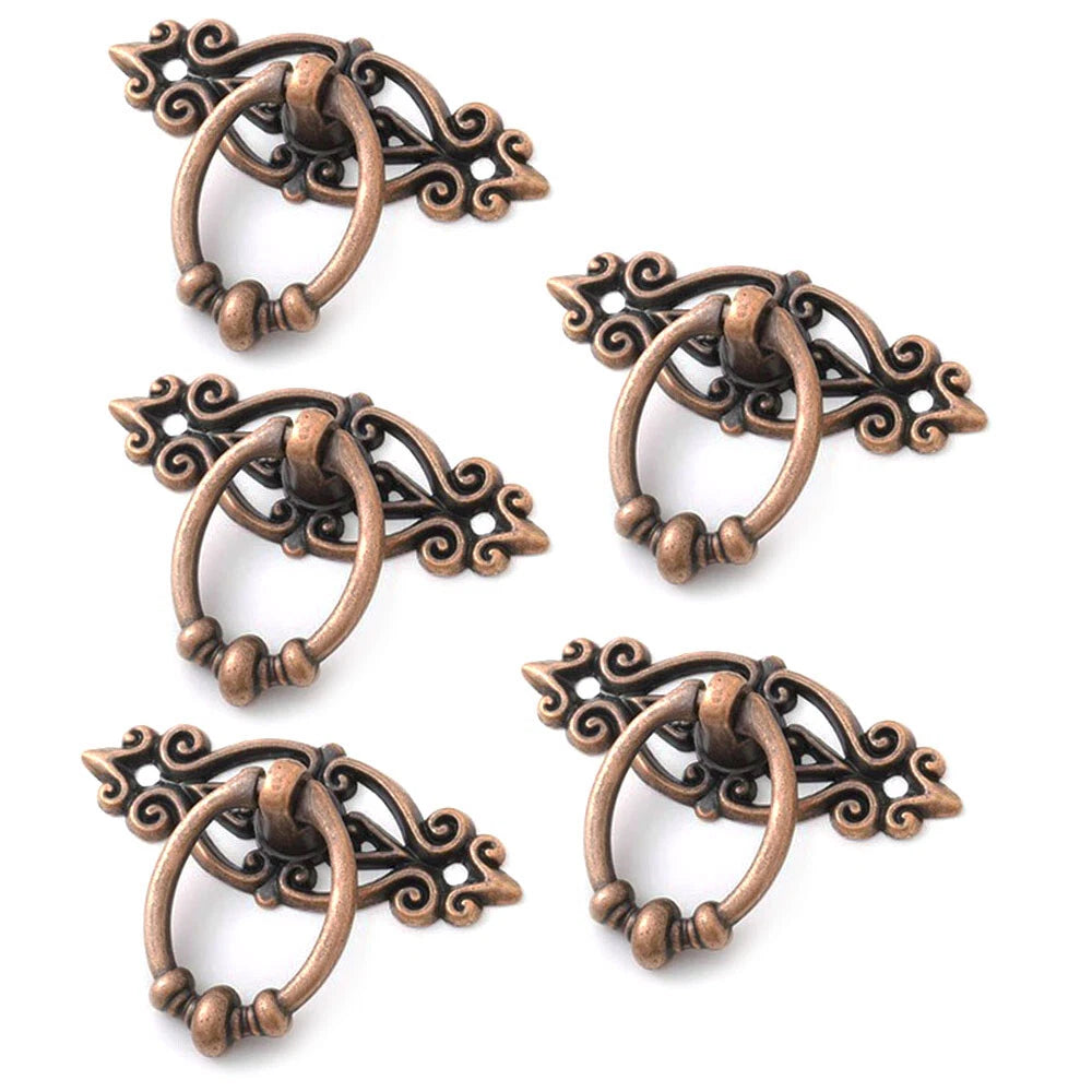 5Pcs Door Pull Knob Ring Handles for Furniture Cabinet Hardware