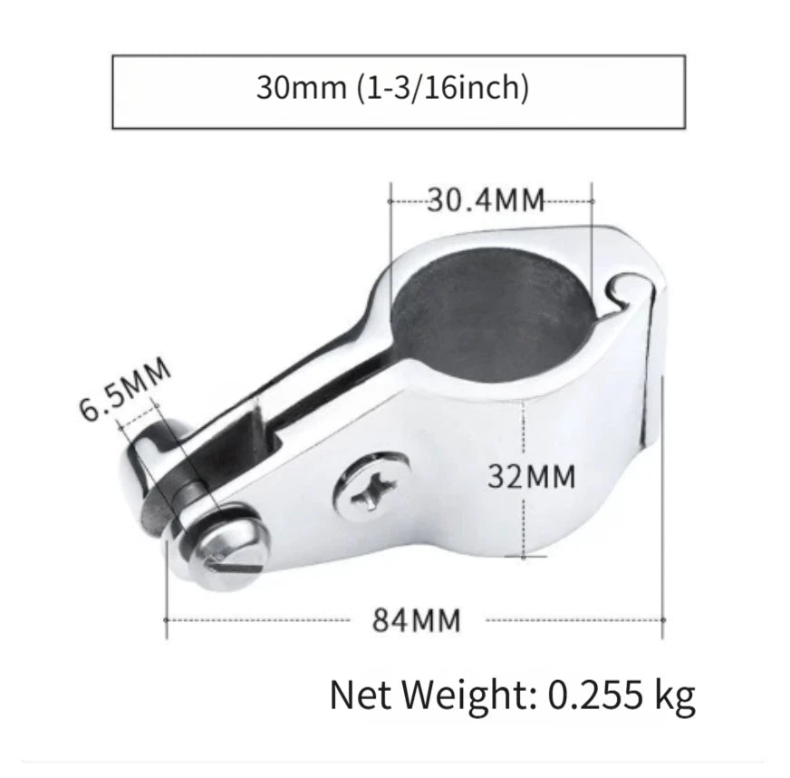 Boat Pipe Clamp for Marine Applications (Hinged)