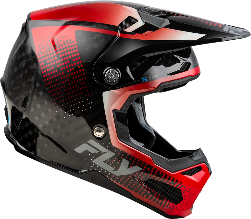 Fly Racing Formula S Carbon Protocol Helmet for Offroad (Medium, Black Red)