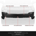 Front Bumper Face Bar for Chevy Silverado 1500 LTD (2019–2022) Black