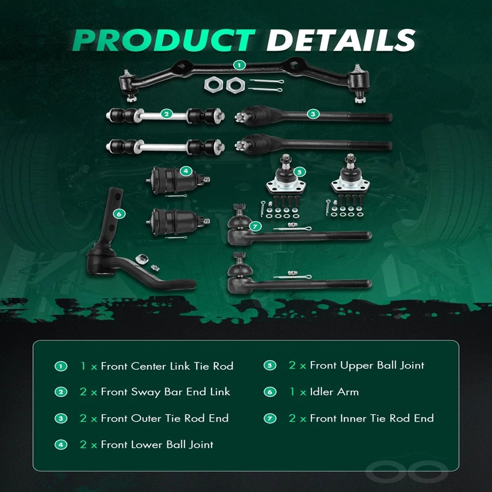 12x Sway Bar Link Ball Joint Tie Rod Ends for GMC S15 Jimmy (1984–1991)