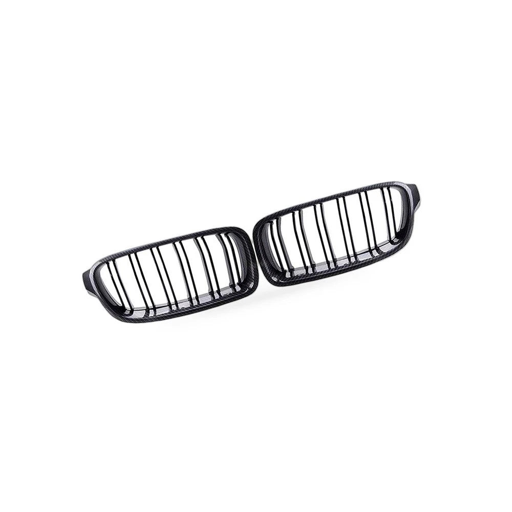 Half Carbon Gloss Black Dual Line Grille for BMW 3 Series F30 F35 (2013–2019)