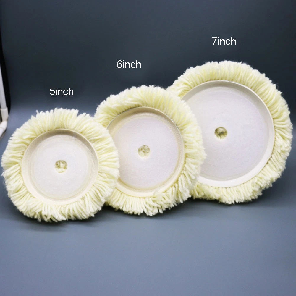 Wool Polishing Pads Set of 4 for Car Polishing (5/6/7 Inch)