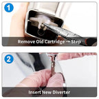 4X Bathtub Spout Diverter Repair Kit for Universal Fit (Chrome)