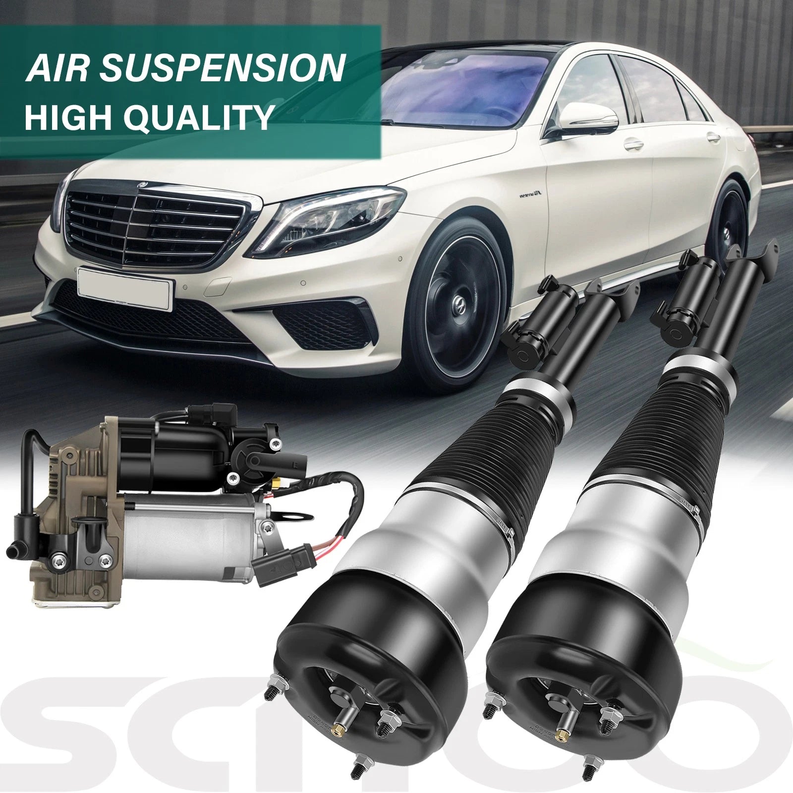 Front Air Suspension Strut Compressor for Mercedes W222 RWD S550 S63 S350 S65 (2014–2020)