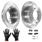 Set of 2 Rear Brake Rotors & Ceramic Pads for Chrysler Sebring (2007–2010) S53036 D1037