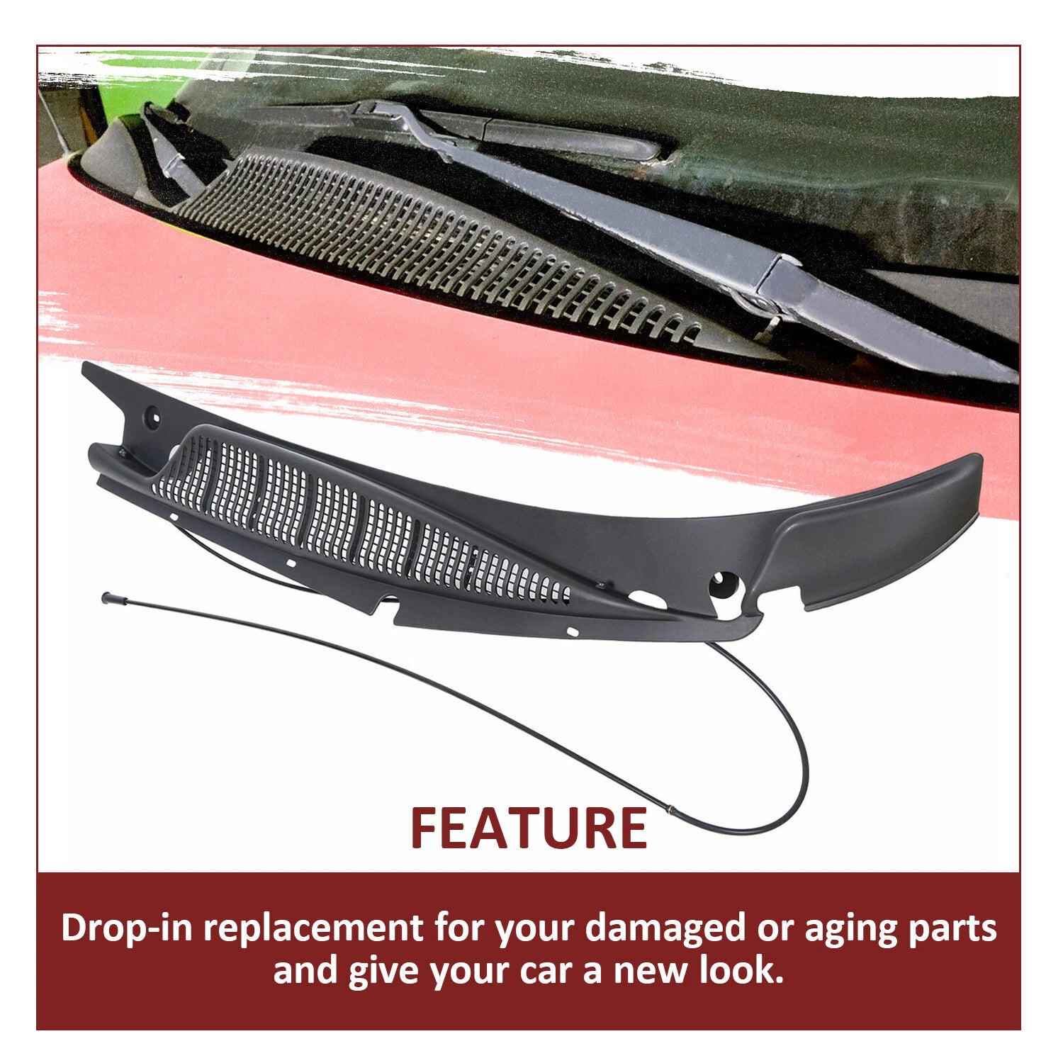Driver Side Air Inlet Cowl Panel for Chevy Express GMC Savana (1996–2020)