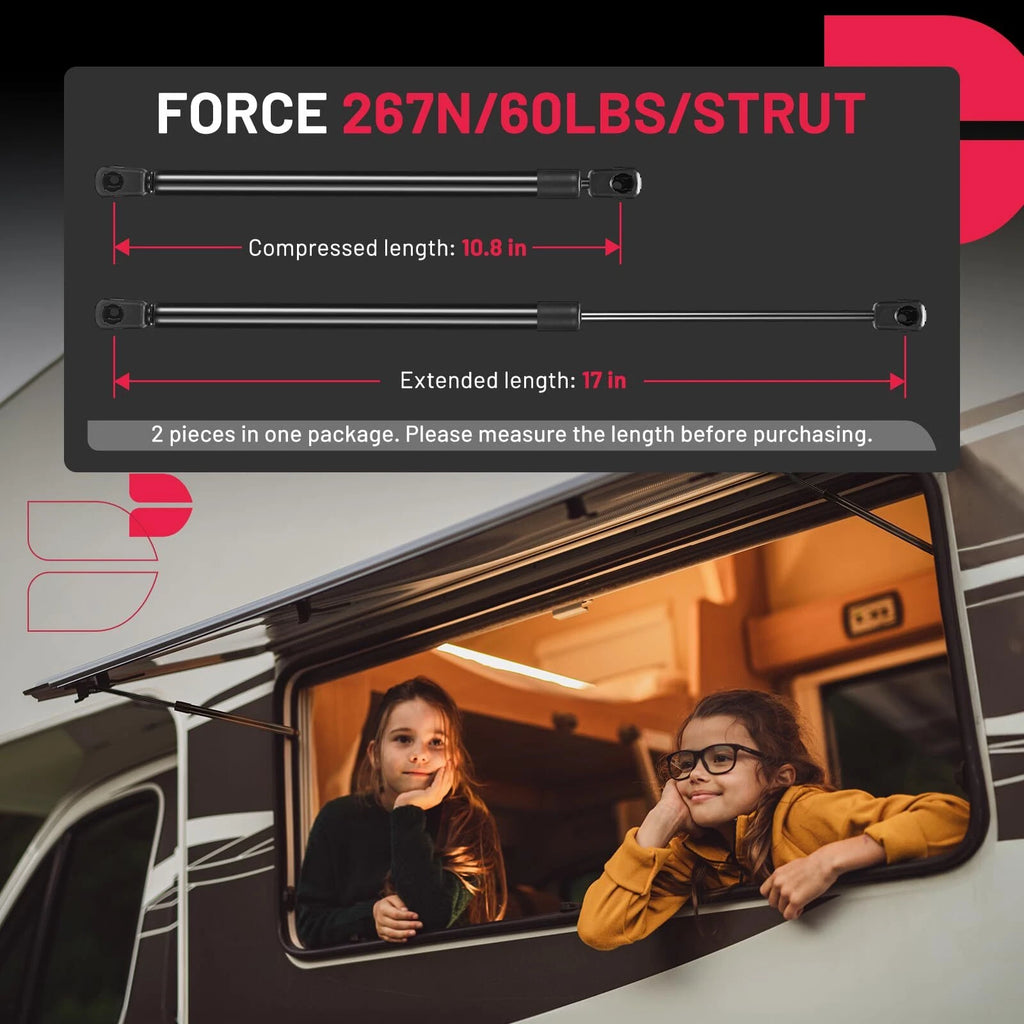 17" Gas Strut Lift Support for Leer Camper Shell Window (2003-2003)