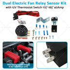 Adjustable 12V Electric Radiator Fan Thermostat Relay Wire Kit for