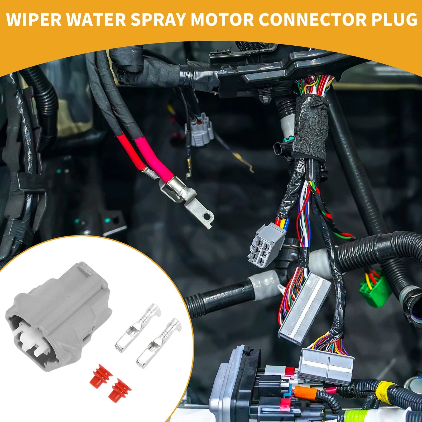 2 Pin Wiper Water Spray Motor Connector Plug for Nissan 