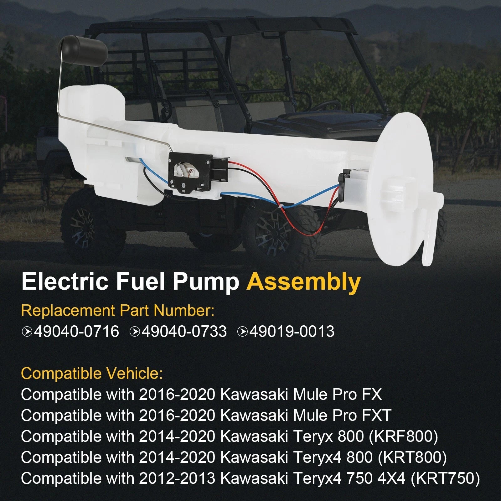 Fuel Pump Assembly for Kawasaki Mule Pro-FXT & Pro-FX (2015–2020)