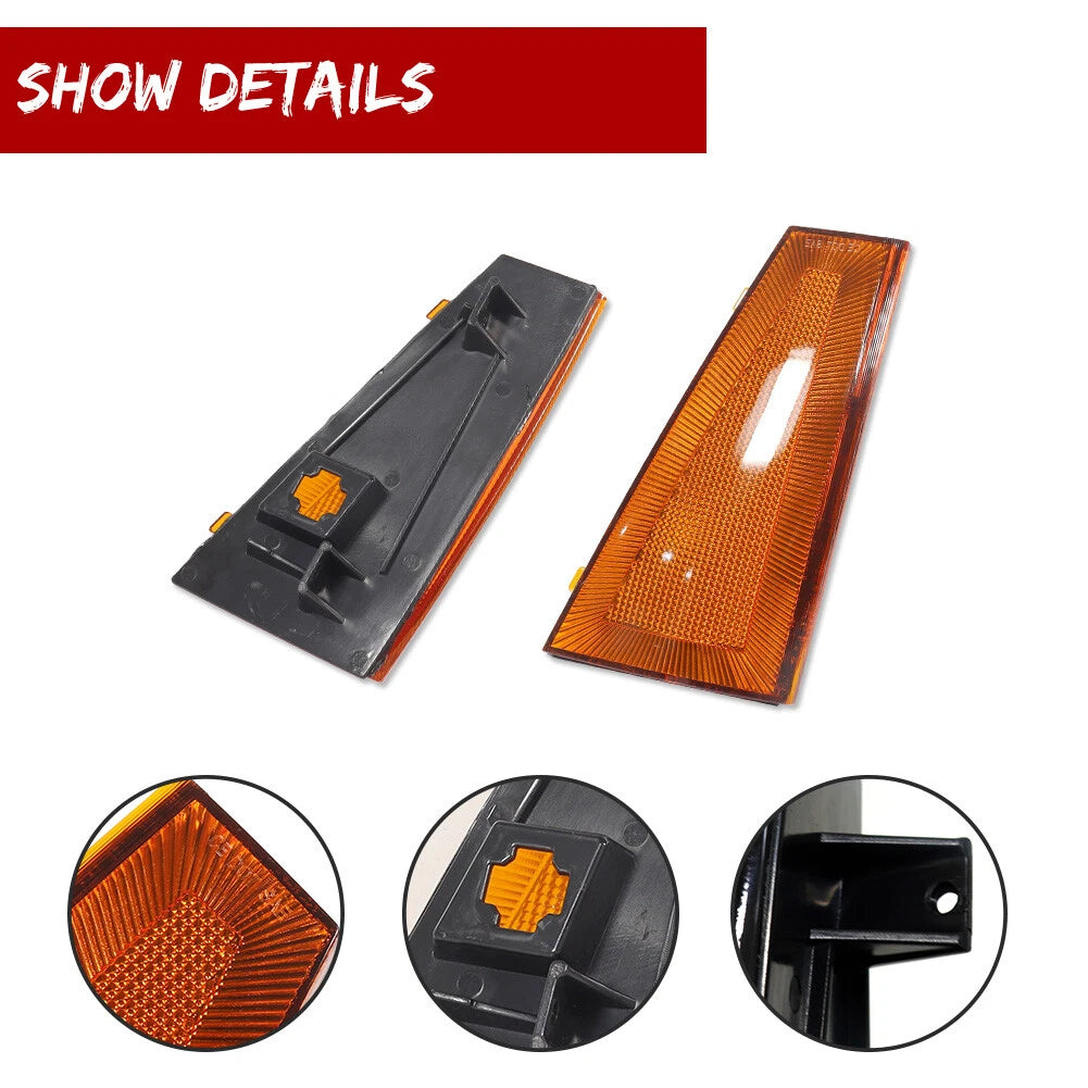 2X Amber Lens Front Side Marker Lights for Chevrolet El Camino Malibu (1980–1981)