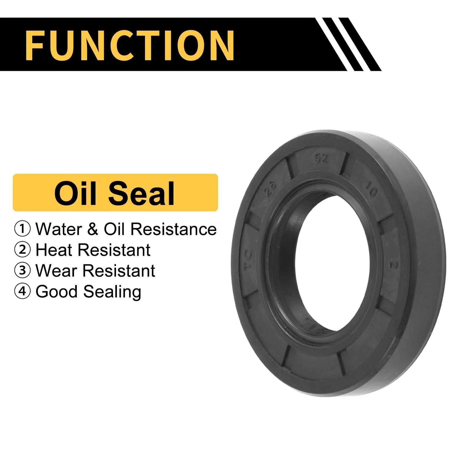 Set of 5 Oil Seal Rotary Shaft Seal NBR Rubber 28x52x10mm